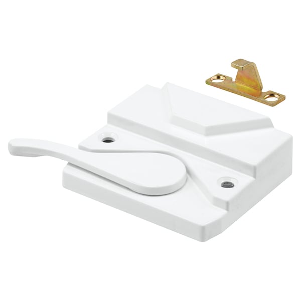 Sash Lock and Keeper, Left Hand, White (Single Pack)